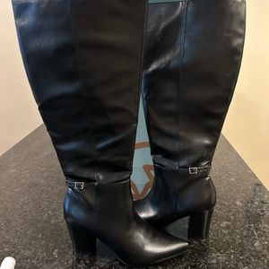 Lifestride black knee-high dress boots.